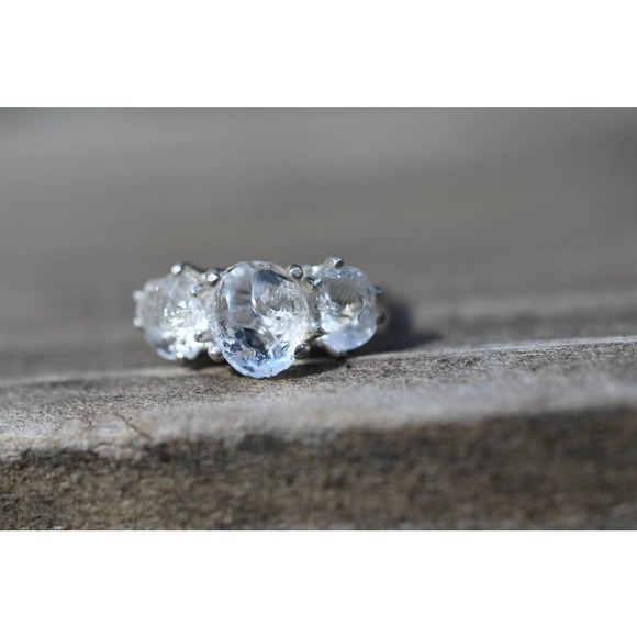 Engagement rings, raw diamond ring, raw stone ring, alternative engageme… - Picture 1 of 3